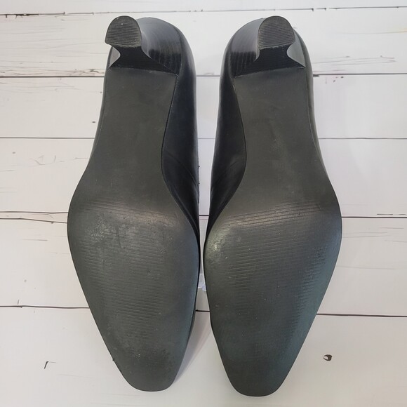 Croft & Barrow black leather pump shoes size 7 - Picture 4 of 10